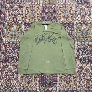 VTG 00s Quiksilver Green Waffle Knit Logo Thermal Shirt Womens / Youth Small